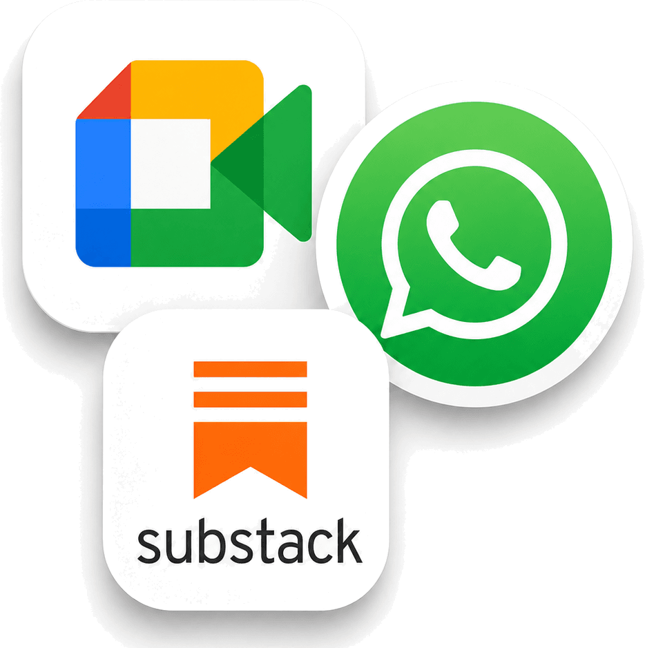 Google Meet, WhatsApp, and Substack